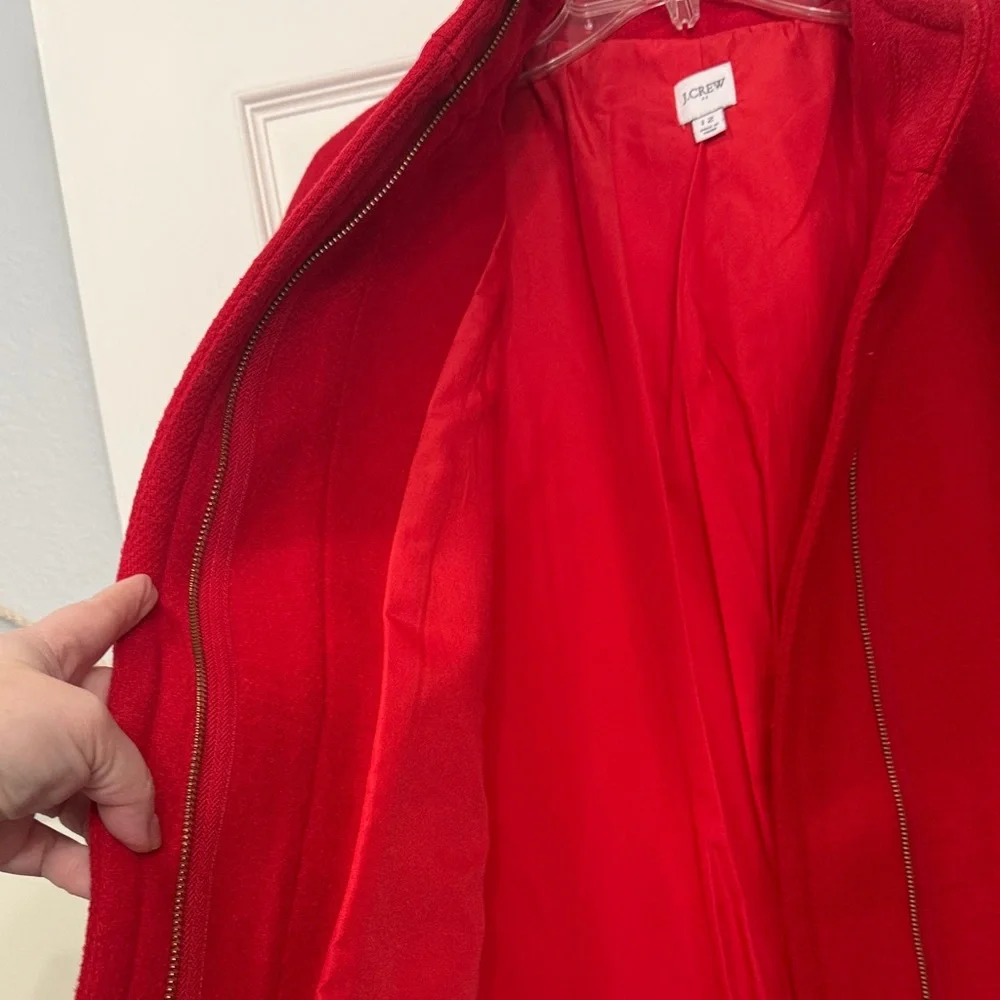❤️ J. Crew Women's Red Coat, Beautiful Wool, Size 12, Excellent!! - Picture 5 of 6